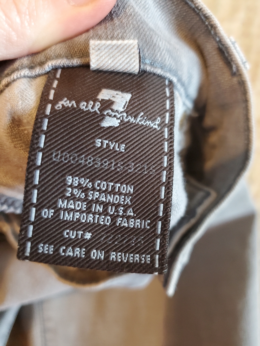 7 For All Mankind Size 28x34 Roxanne Skinny Light Grey Side Leg Zipper - Picture 4 of 11